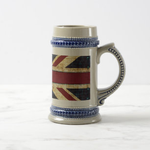 Grunge Union Jack - classic - vintage look Beer Stein