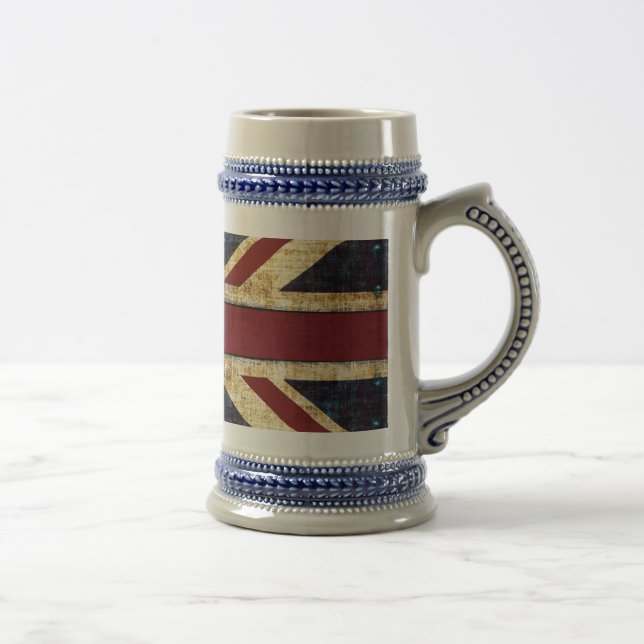 Grunge Union Jack - classic - vintage look Beer Stein (Right)