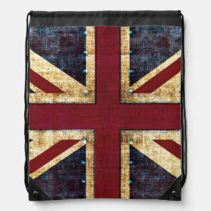 Grunge Union Jack Drawstring Bag