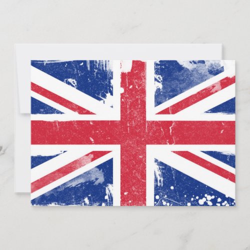 Grunge Union Jack flag Invitation