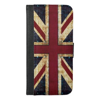 Grunge Union Jack Flag Iphone 6/6s Plus Wallet Case by hutsul at Zazzle