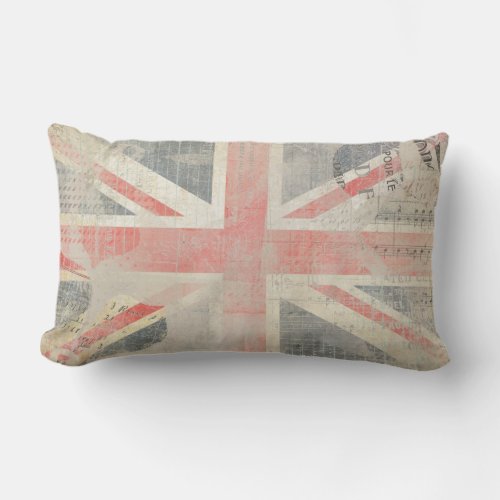 Grunge Union Jack Posh Lumbar Pillow