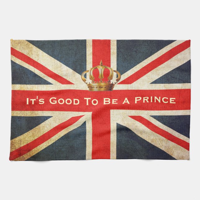 Grunge Union Jack Royal Baby Kitchen Towel (Horizontal)
