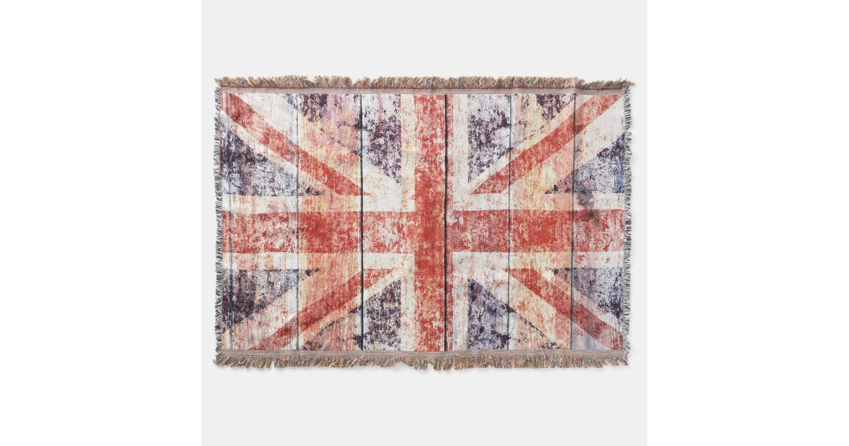 Grunge Union Jack Throw Blanket Zazzle