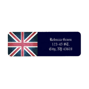 Grunge United kingdom british union jack flag Label