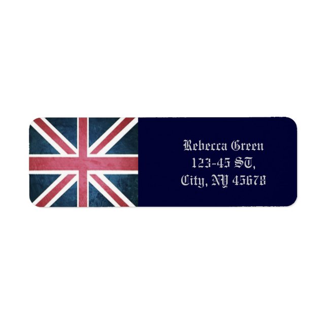 Grunge United kingdom british union jack flag Label (Front)
