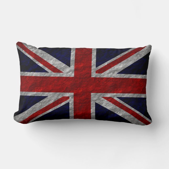 Grunge United Kingdom Flag 2 Lumbar Pillow (Front)