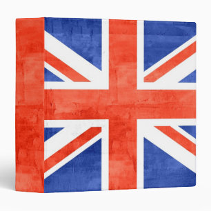 Grunge United Kingdom Flag 3 Ring Binder