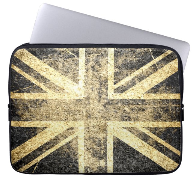 Grunge United Kingdom Flag 4 Laptop Sleeve (Front)