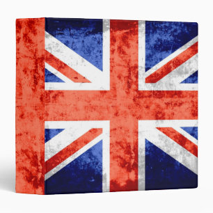 Grunge United Kingdom Flag 6 3 Ring Binder