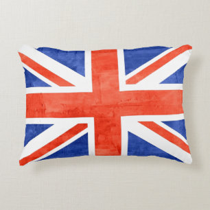 Grunge United Kingdom Flag Accent Pillow