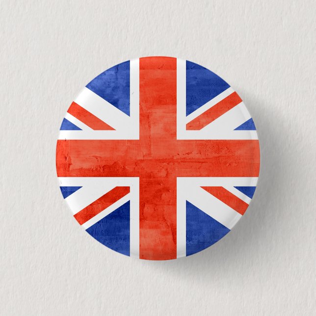 Grunge United Kingdom Flag Button (Front)