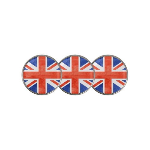 Grunge United Kingdom Flag Golf Ball Marker