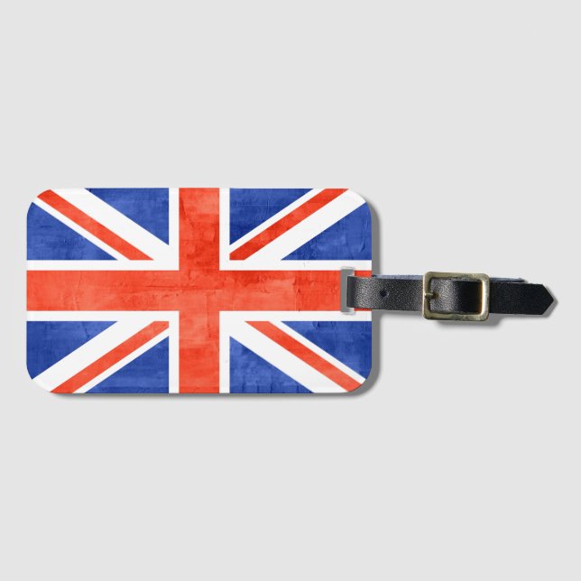 Grunge United Kingdom Flag Luggage Tag (Front Horizontal)