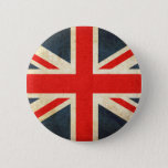Grunge United Kingdom Flag Pinback Button at Zazzle