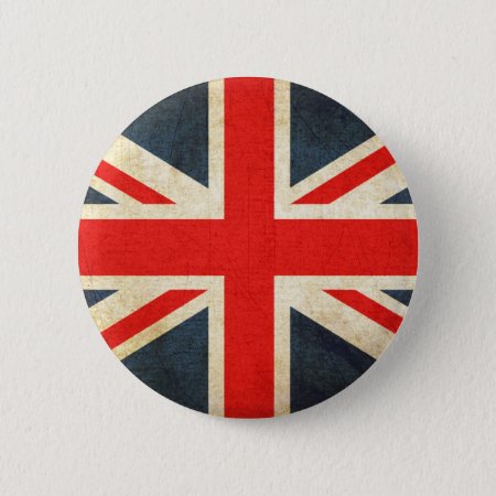 Grunge United Kingdom Flag Pinback Button