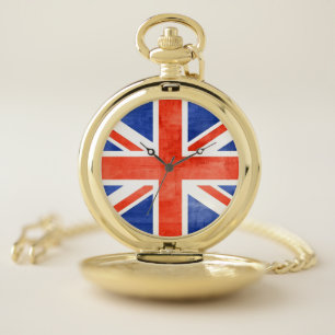 Grunge United Kingdom Flag Pocket Watch