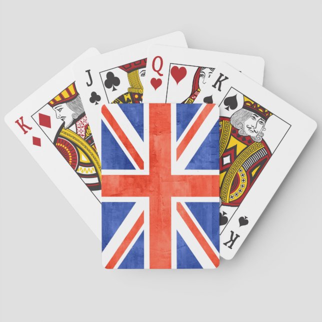 Grunge United Kingdom Flag Poker Cards (Back)