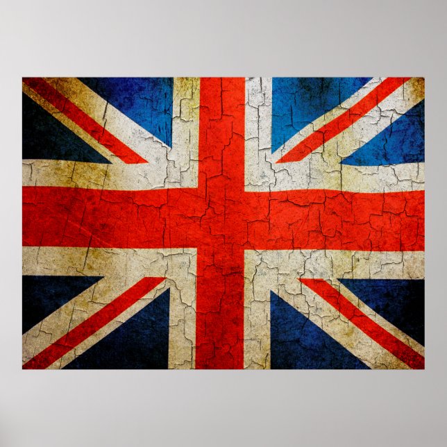 Grunge United Kingdom flag Poster (Front)