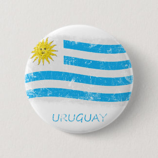 Grunge Uruguay Flag Pinback Button