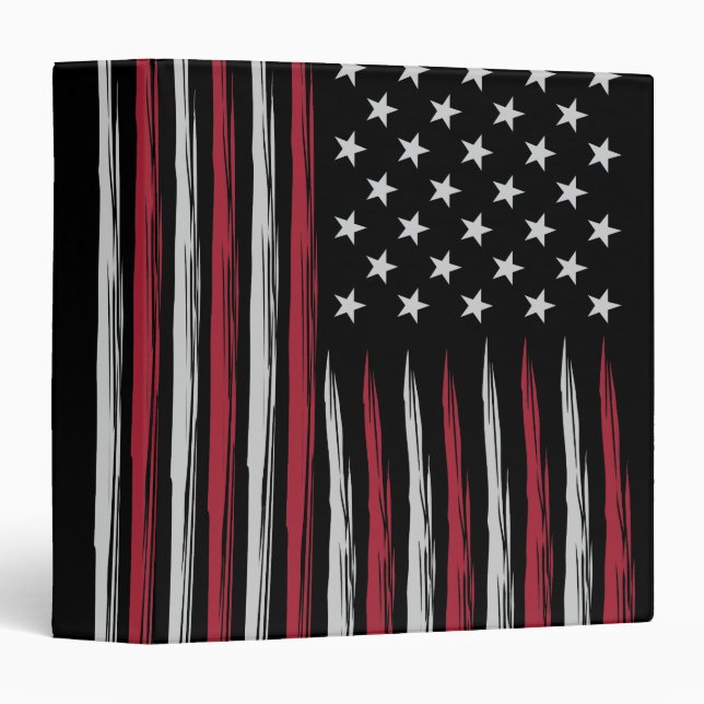 Grunge USA flag 3 Ring Binder (Front/Spine)