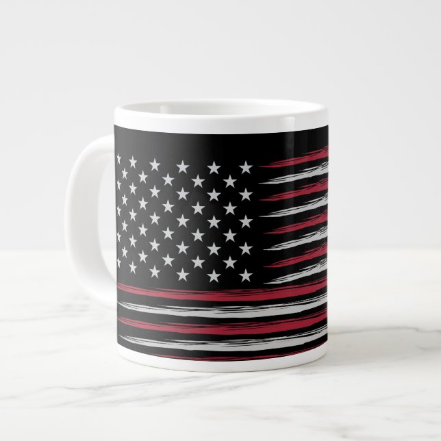 Grunge USA flag Giant Coffee Mug (Front Left)