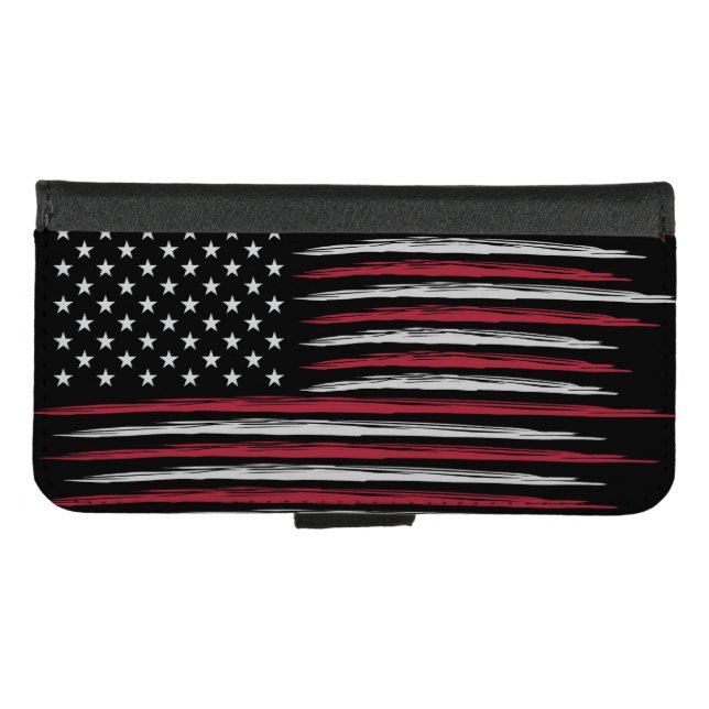 Grunge USA flag iPhone Wallet Case (Front (Horizontal))