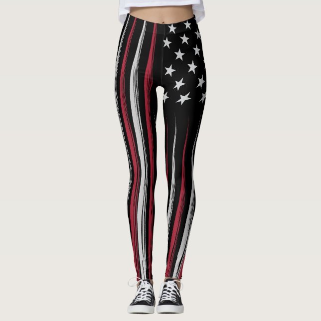 Grunge USA flag Leggings (Front)