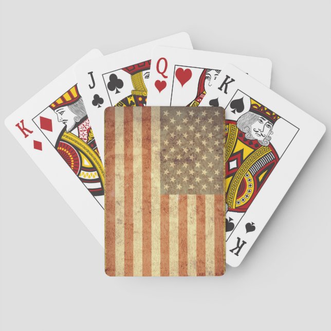 Grunge USA Flag Poker Cards (Back)