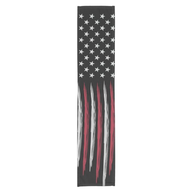 Grunge USA flag Short Table Runner (Front)