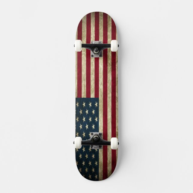 Grunge USA flag skateboard deck (Front)