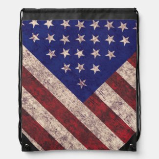 Grunge Usa flag - stripes and stars collage Cinch Bag
