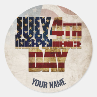 Grunge USA July 4th Independence Graphic Classic Round Sticker