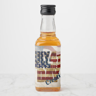 Grunge USA July 4th Independence Graphic Liquor Bottle Label