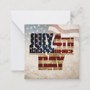 Grunge USA July 4th Independence Graphic Note Card