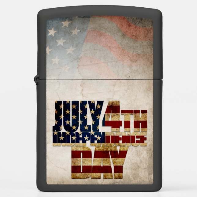 Grunge USA July 4th Independence Graphic Zippo Lighter (Front)