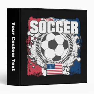 Grunge USA Soccer 3 Ring Binder