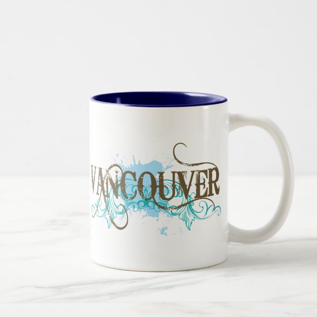 Grunge Vancouver Two-Tone Coffee Mug (Right)