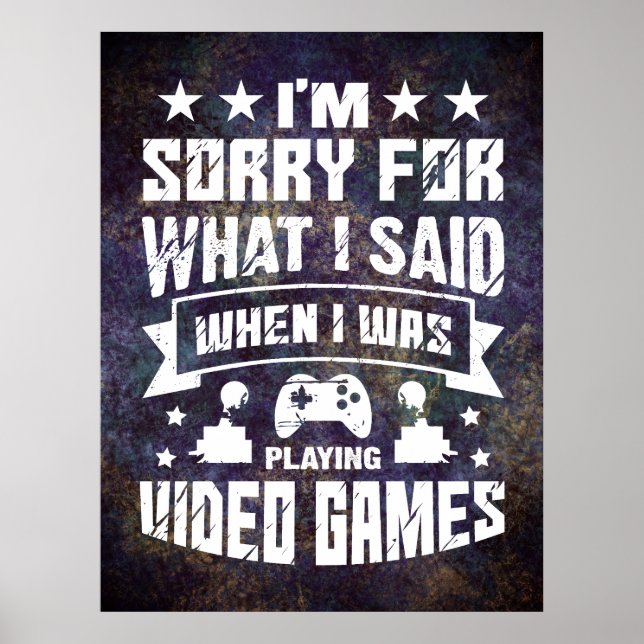 Grunge Video Game Wall Decor Poster (Front)