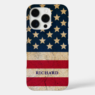 Grunge Vintage American Flag iPhone 16 Pro Case