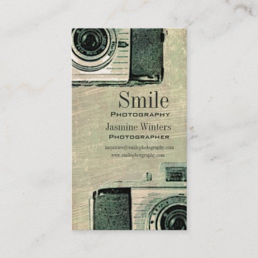 Customizable Grunge Vintage Camera Business Card