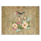 grunge vintage damask floral bird victorian brown