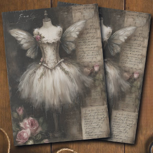 Grunge Vintage Fairy Ballerina Costume Decoupage Tissue Paper