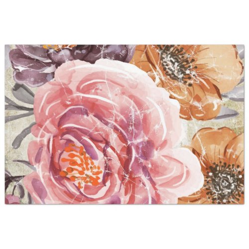 Grunge Vintage Floral Decoupage Tissue Paper