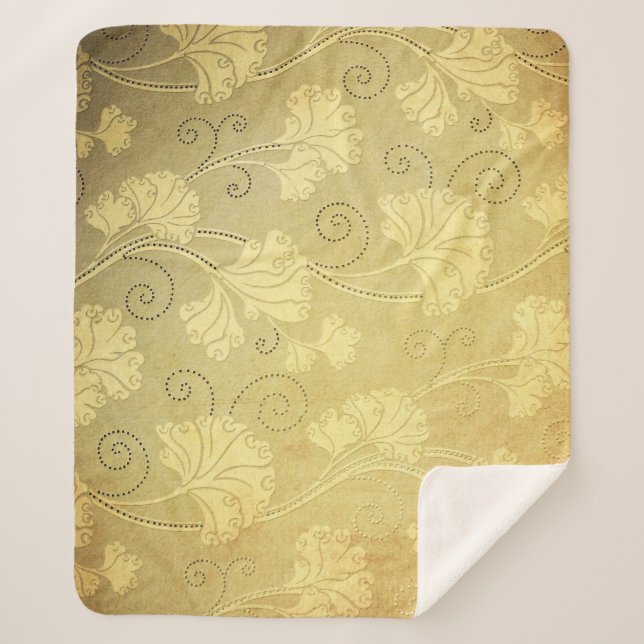 Grunge vintage flower pattern. sherpa blanket (Front)