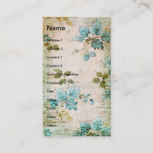 Grunge Vintage Leaves and Vine Business Cards