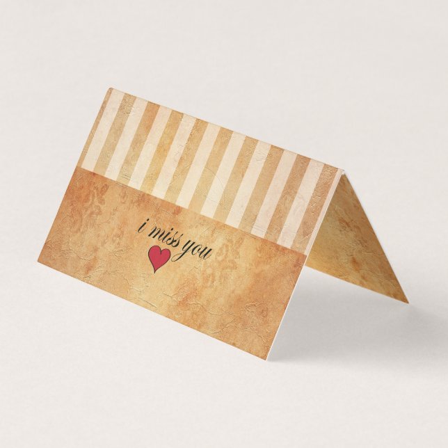 Grunge Vintage Lined Stripes |  I Miss You (Front)