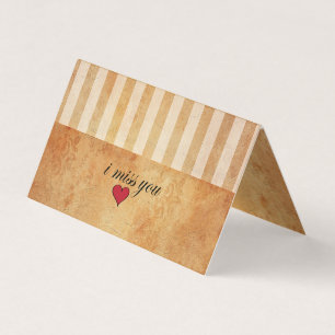 Grunge Vintage Lined Stripes I Miss You