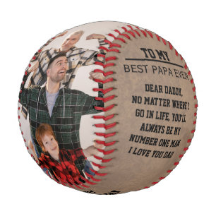 Grunge Vintage Photo Father's day Baseball