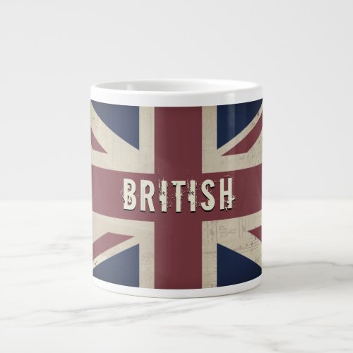 Grunge Vintage Union Jack BRITISH Jumbo Tea Mug